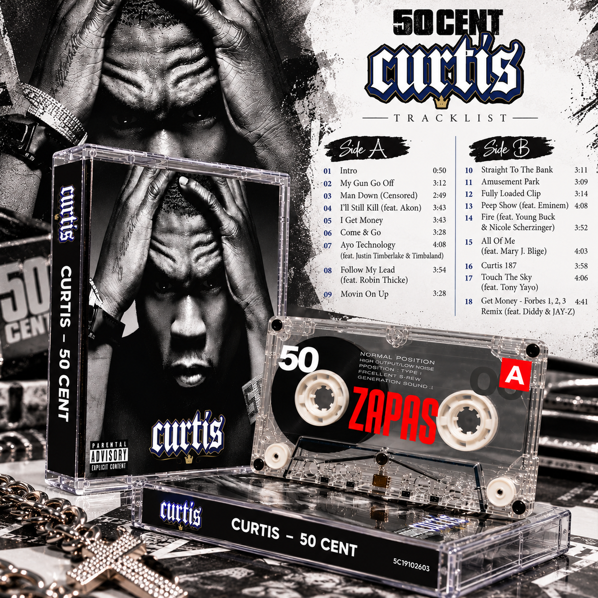 50 Cent Vintage Cassette Tape Collection | Get Rich or Die Tryin', The Massacre, Curtis & More