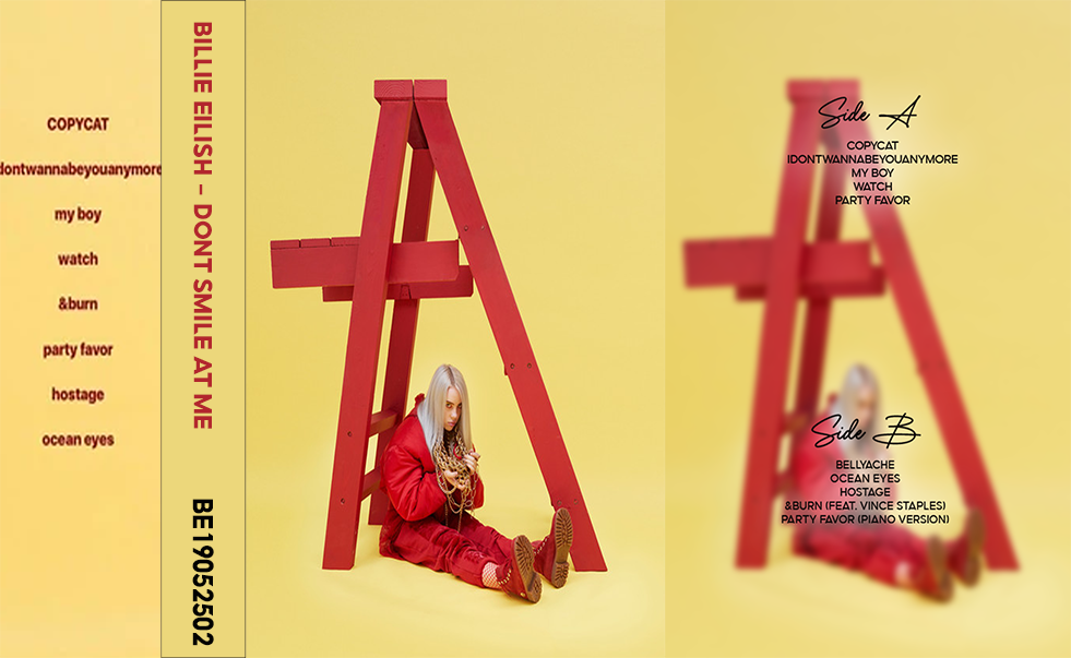 Billie Eilish – Don’t Smile at Me Fanmade Analog Cassette Tape | 2017 Alternative Pop EP | Retro Cassette Collectible