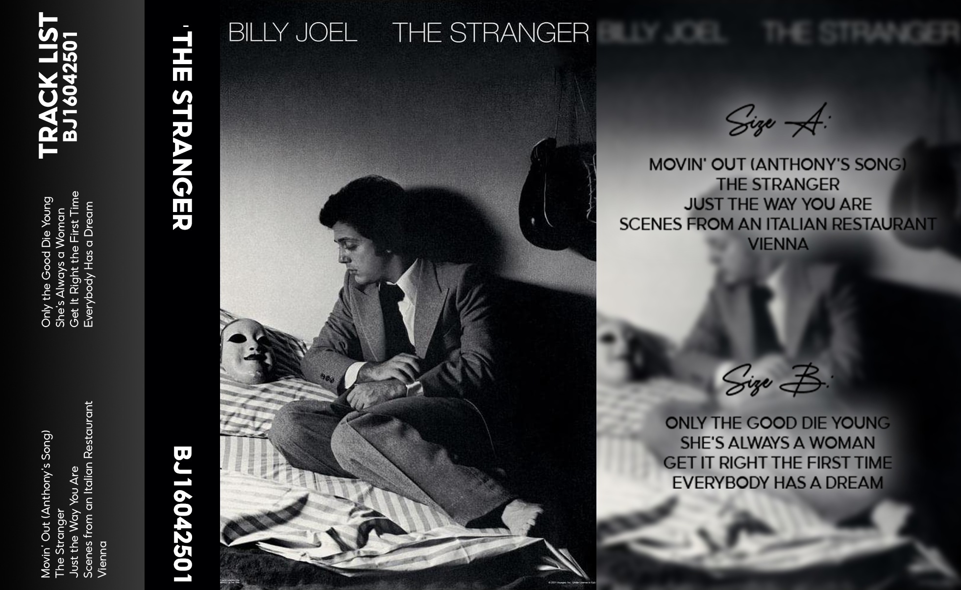Billy Joel – The Stranger Cassette Tape | Fanmade Classic Rock Pop Album | Retro Analog Collectible