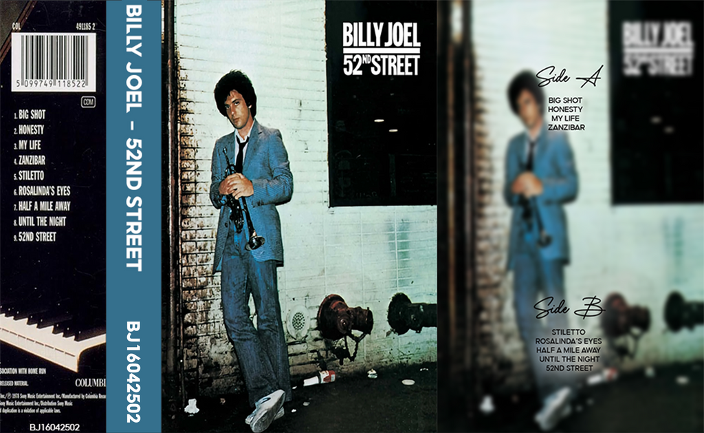 Billy Joel – 52nd Street Cassette Tape | Fanmade Classic Rock Jazz Pop Album | Retro Analog Collectible