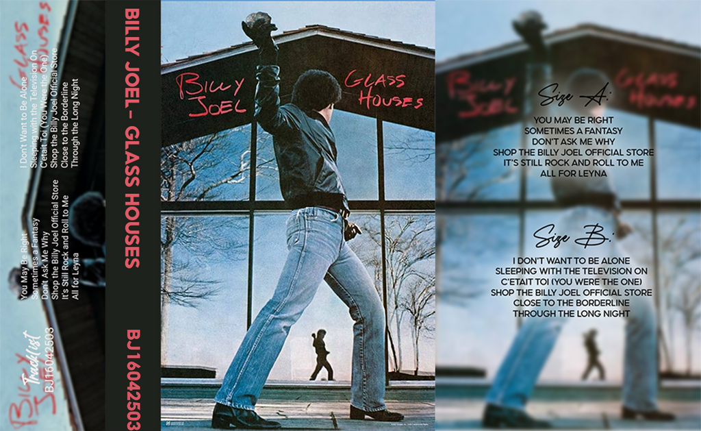 Billy Joel – Glass Houses Cassette Tape | Fanmade Classic Rock Pop Album | Retro Analog Collectible