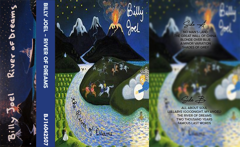 Billy Joel – River of Dreams Cassette Tape | Fanmade Pop Rock Album | Retro Analog Collectible