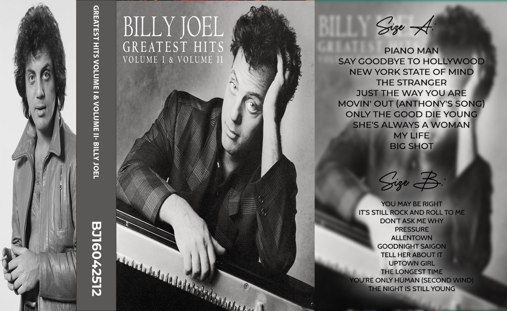 Billy Joel – Greatest Hits Volume I & II Cassette Tape | Fanmade Classic Rock Pop Compilation | Retro Analog Collectible