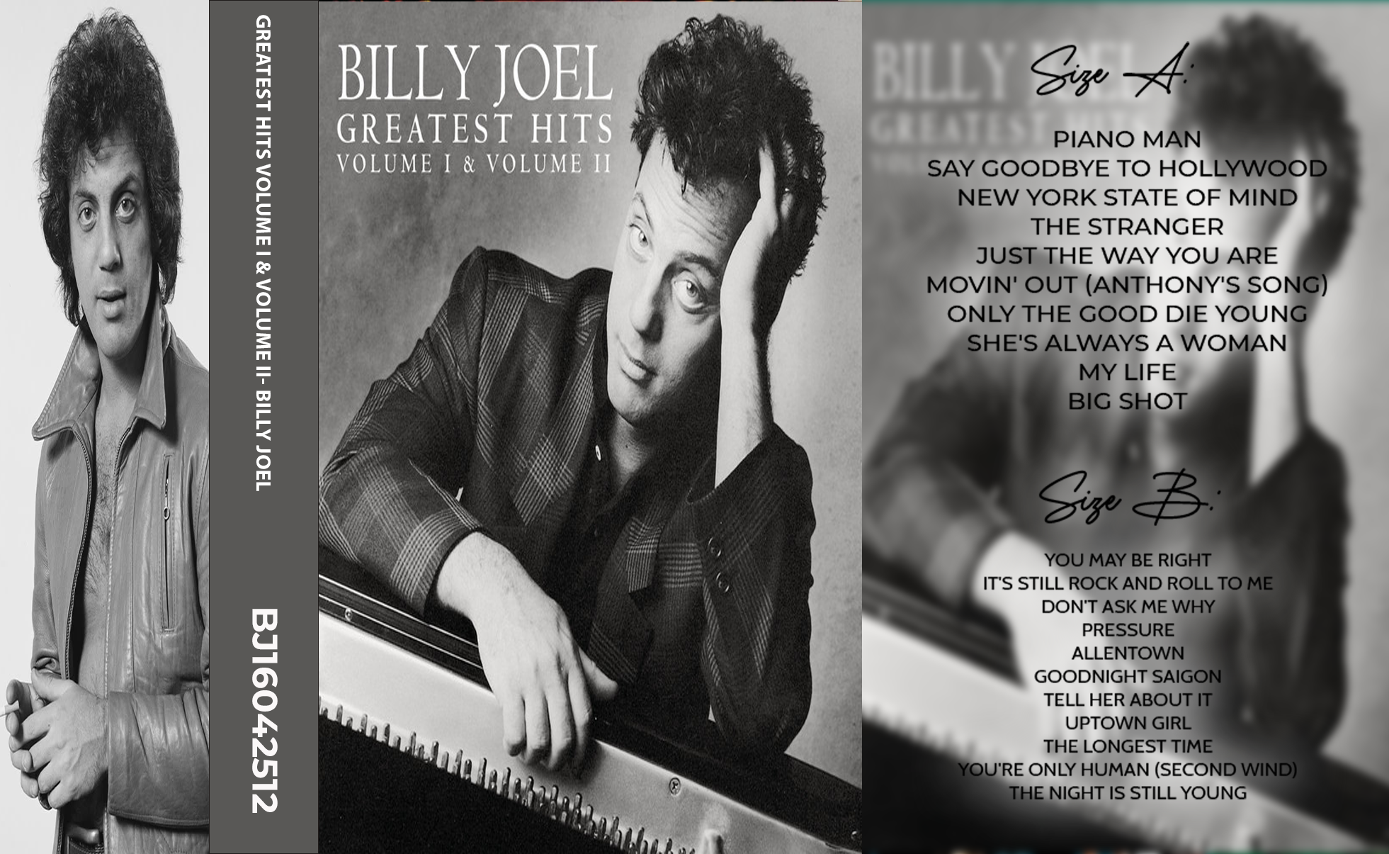 Billy Joel – Greatest Hits Volume I & II Cassette Tape | Fanmade Classic Rock Pop Compilation | Retro Analog Collectible