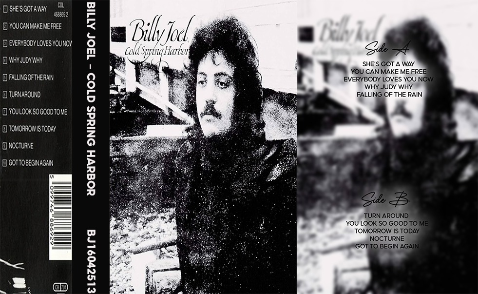 Billy Joel – Cold Spring Harbor Cassette Tape | Fanmade Classic Rock Singer-Songwriter Album | Retro Analog Collectible