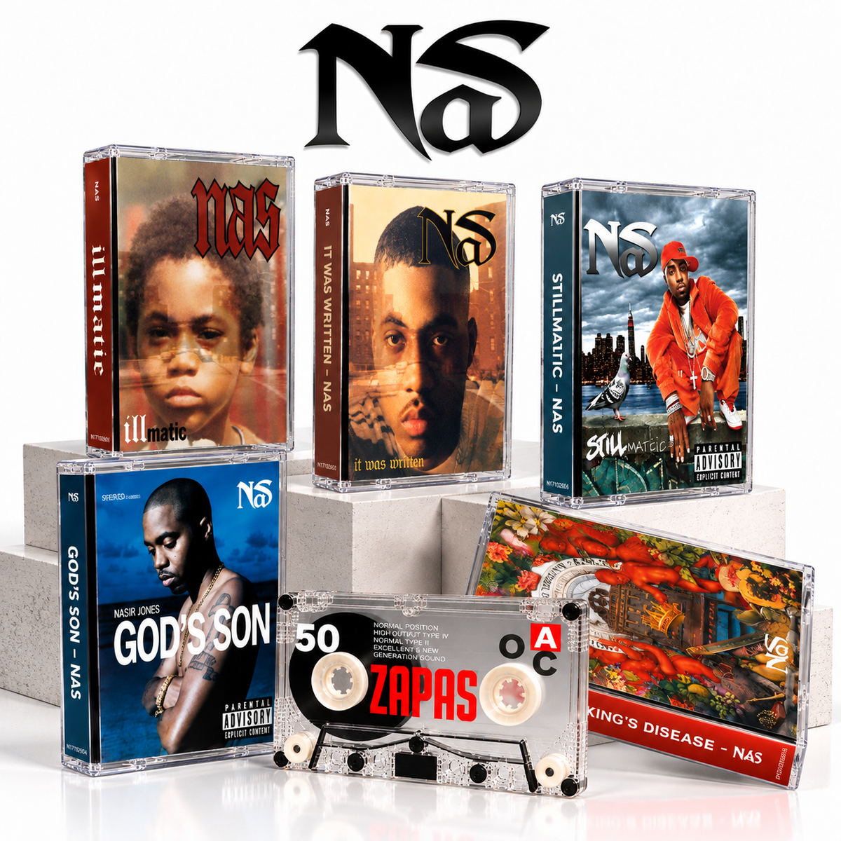 Nas Vintage Cassette Tape Collection | Illmatic, It Was Written, Stillmatic, God's Son & King's Disease