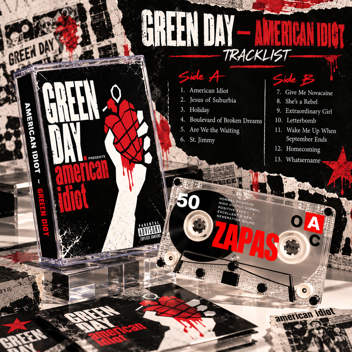 Green Day Vintage Cassette Tape Collection | Dookie, American Idiot, Nimrod, Insomniac & More