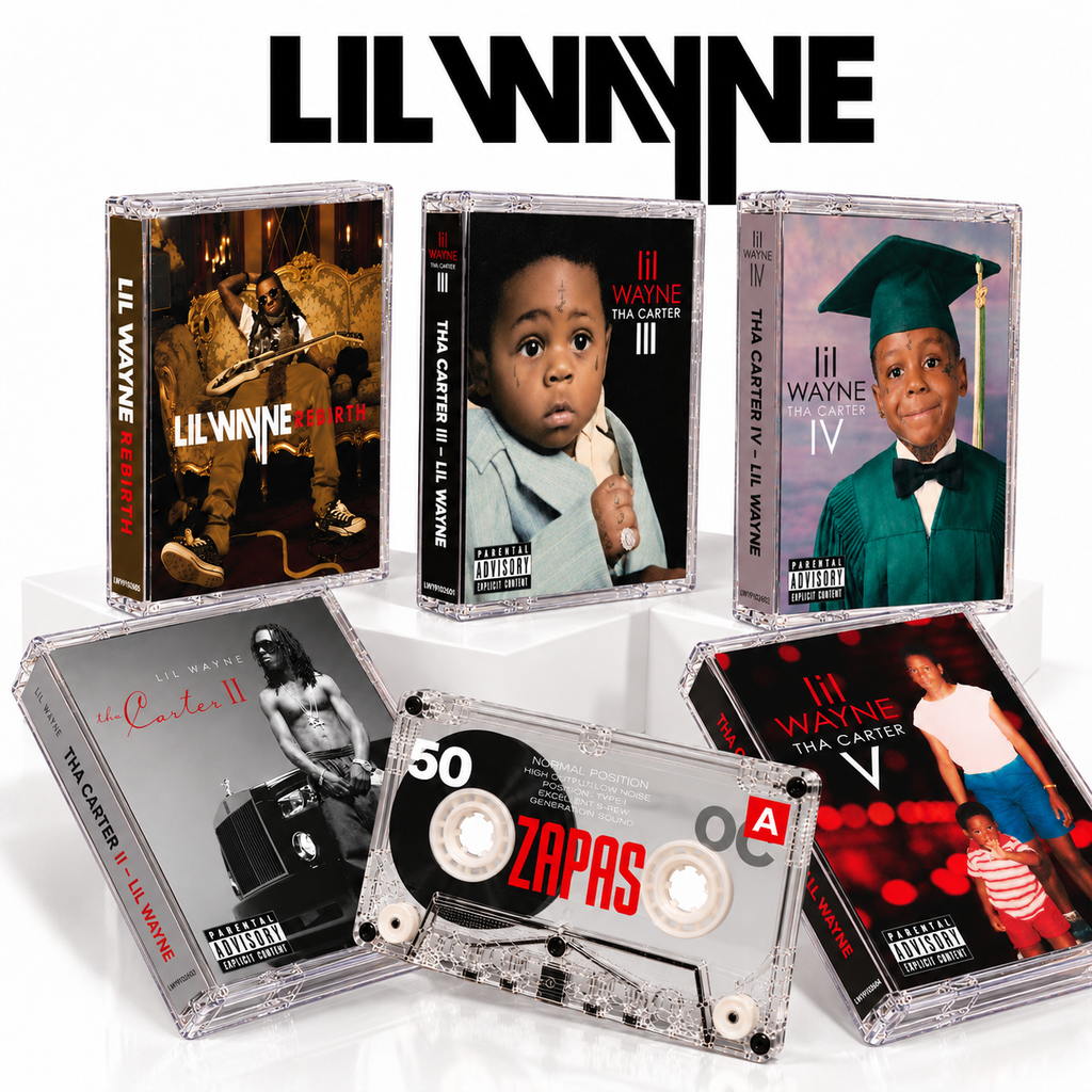 Lil Wayne Vintage Cassette Tape Collection | Tha Carter III, Tha Carter IV, Tha Carter II, Tha Carter V & Rebirth