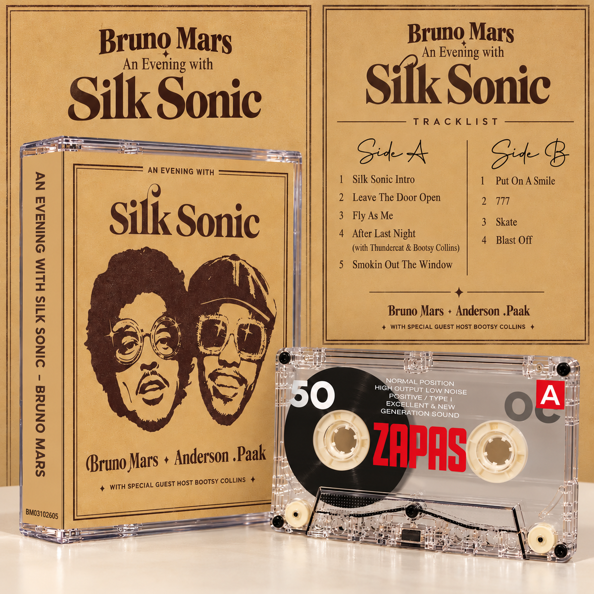 Bruno Mars Vintage Cassette Tapes Collection | 24K Magic, Doo-Wops & Hooligans, Silk Sonic, Unorthodox Jukebox & More