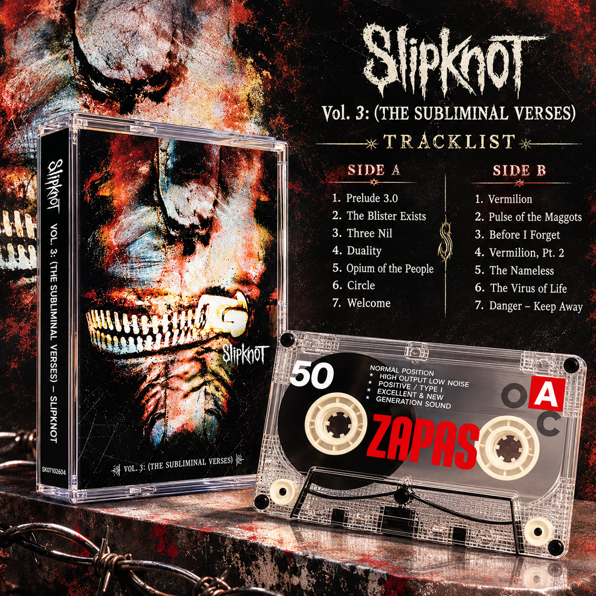 Slipknot Vintage Cassette Tape Collection | Iowa, Self-Titled, Vol. 3, We Are Not Your Kind & More