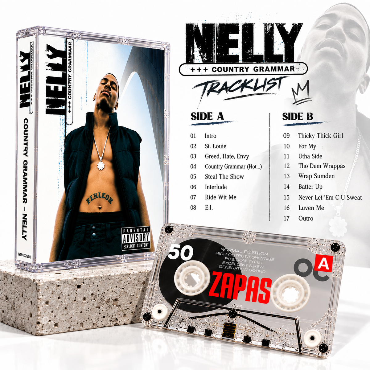 Nelly Vintage Cassette Tape Collection | Country Grammar, Nellyville, Suit, Sweat & Brass Knuckles