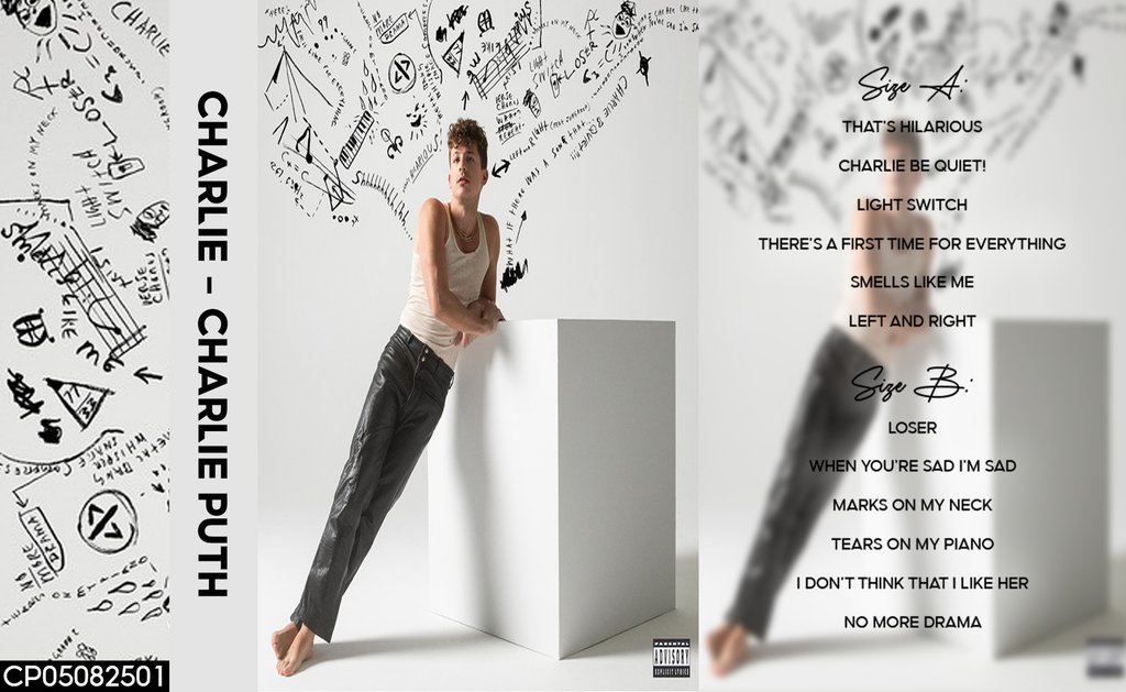 Charlie Puth – Charlie Fanmade Analog Cassette Tape | Pop Album Collectible | Contemporary Pop & R&B Sound | Retro Music Gift