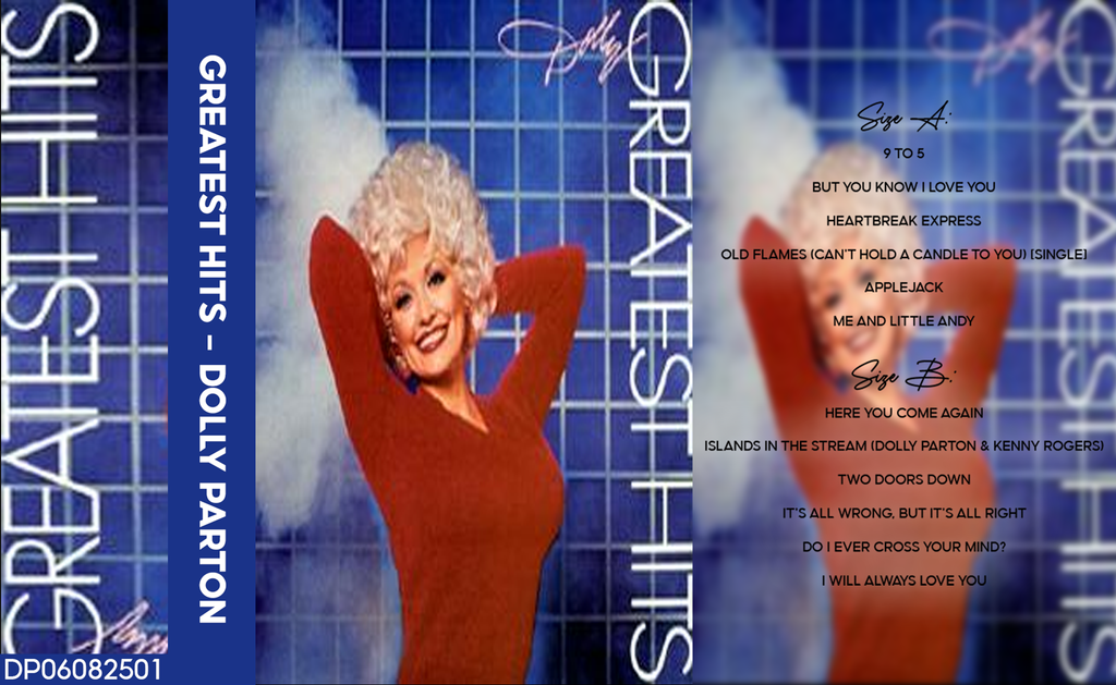 Dolly Parton – Greatest Hits Fanmade Analog Cassette Tape | Country Album Collectible | Classic Country & Love Songs | Retro Music Gift