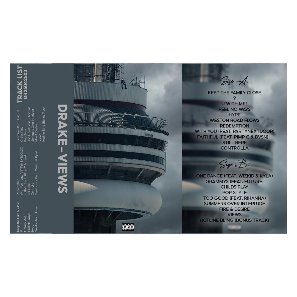 Drake Cassette Tape Collection – 5 Classic Albums | Take Care, Nothing Was The Same, Views, Scorpion, IYRTITL