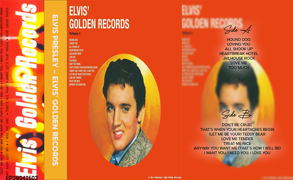 Elvis Presley – Elvis’ Golden Records (1958) Fanmade Cassette Tape | Rock & Roll / Rockabilly Analog Cassette | Retro Vintage Cassette Collector Edition