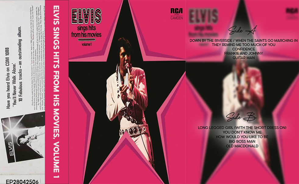 Elvis Presley – Elvis Sings Hits from His Movies, Volume 1 (1972) Fanmade Cassette Tape | Rock & Roll / Pop / Soundtrack Analog Cassette | Retro Vintage Cassette Collector Edition