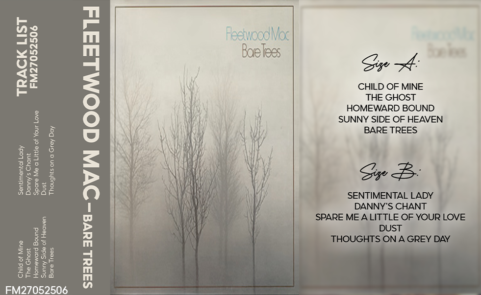 Fleetwood Mac – Bare Trees Fanmade Analog Cassette Tape | 1972 Classic Rock Album | Retro Cassette Collectible