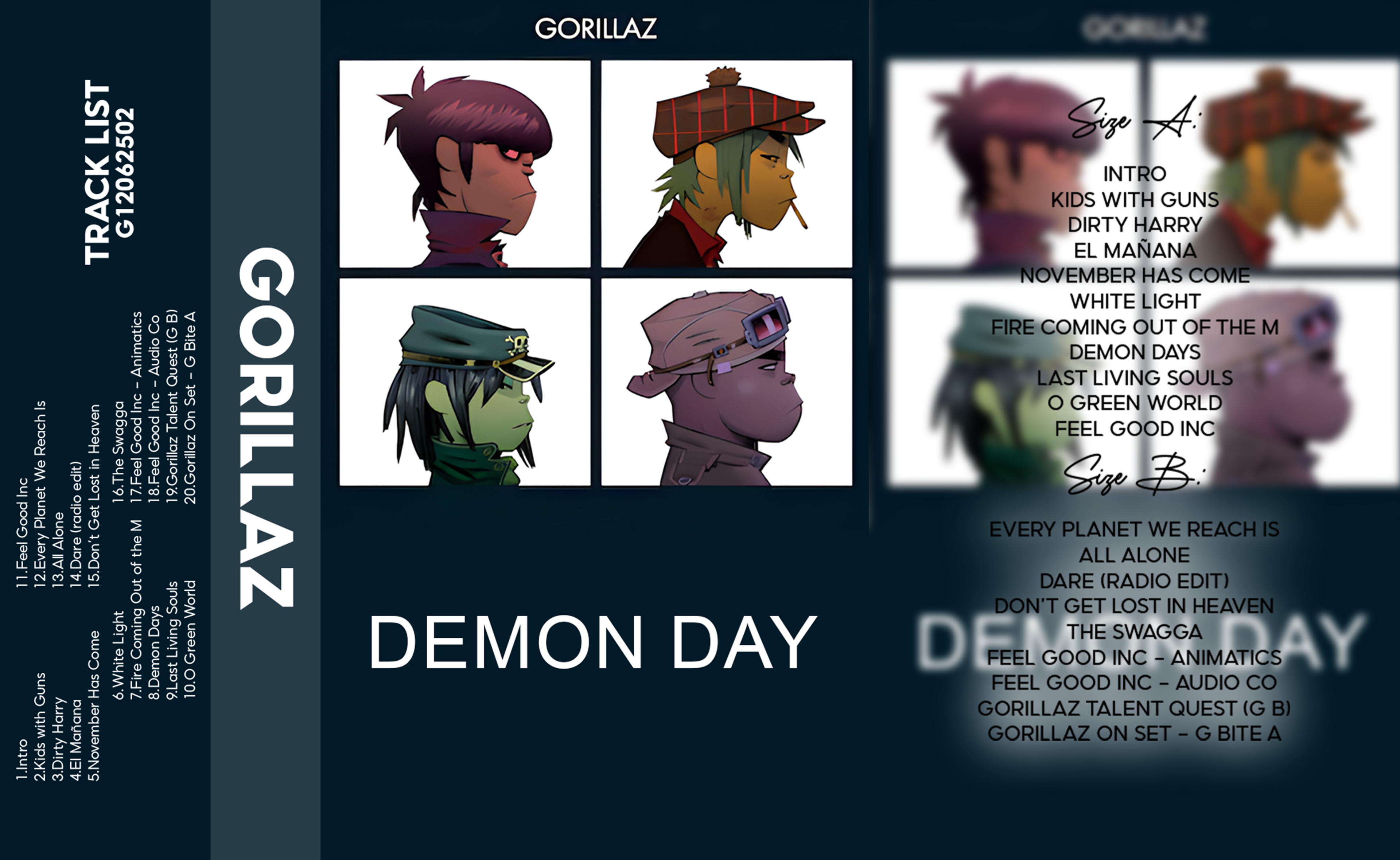 Gorillaz – Demon Days Fanmade Analog Cassette Tape| Alternative Hip Hop Electronic Collectible