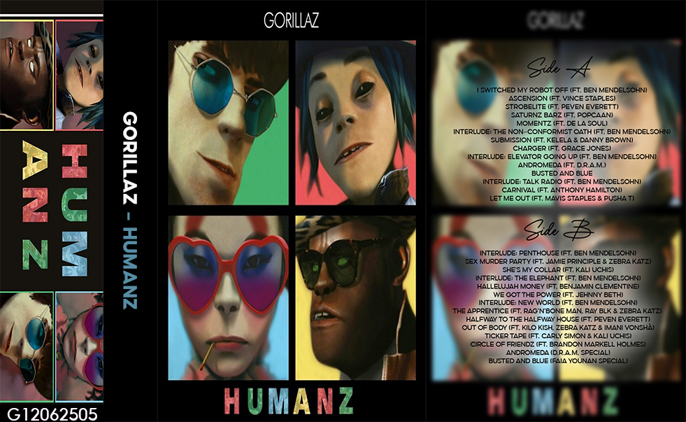 Gorillaz – Humanz Fanmade Analog Cassette Tape| Alternative Hip Hop Electronic Collectible