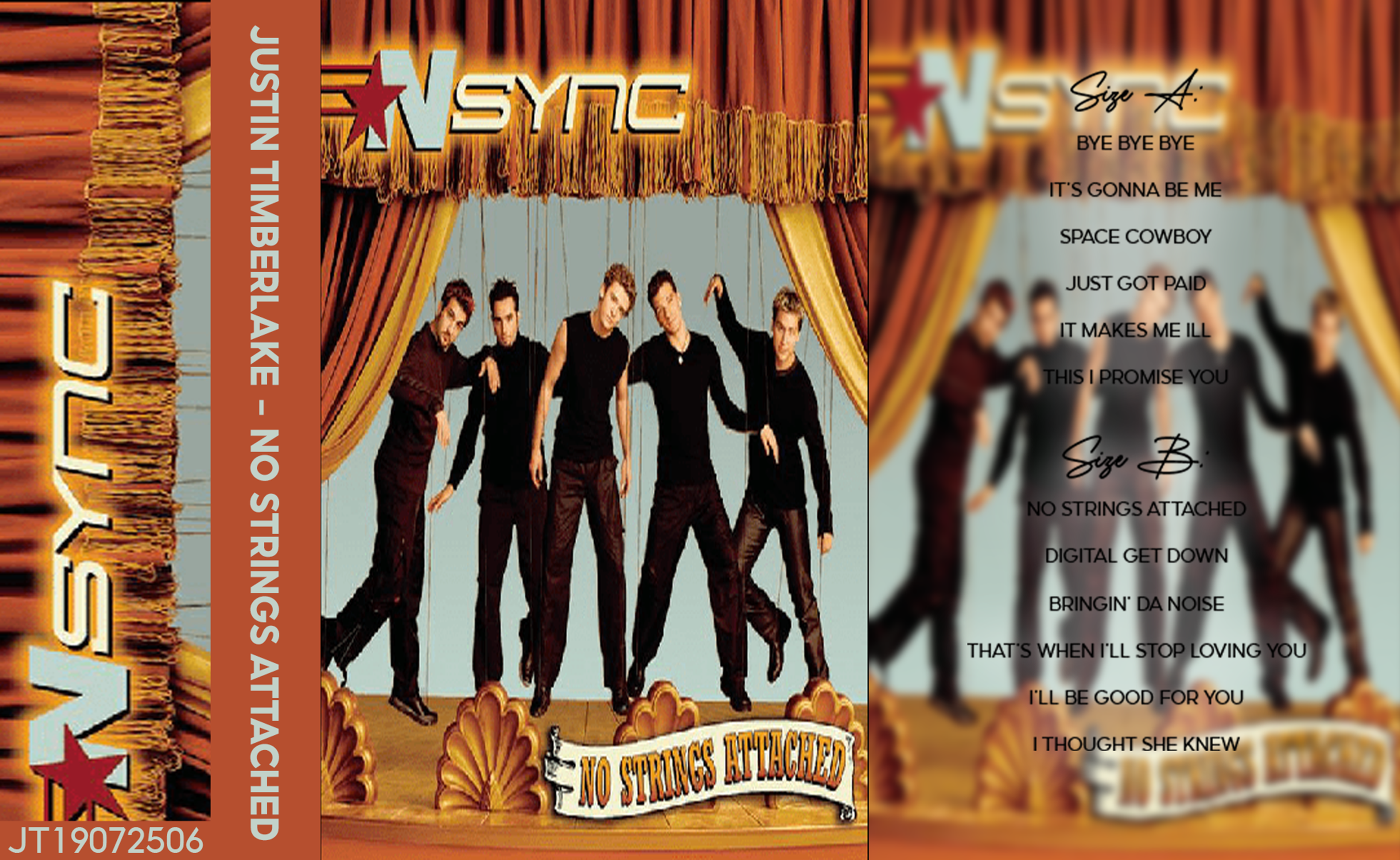 NSYNC – No Strings Attached Fanmade Analog Cassette Tape | Pop R&B Album Collectible | 2000s Pop Classic | Retro Music Gift