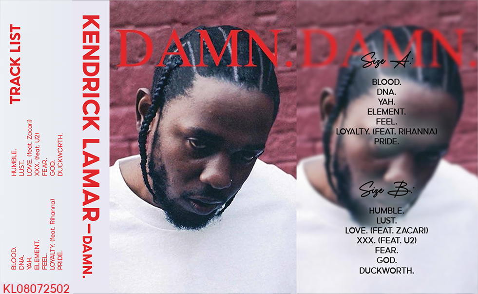 Kendrick Lamar – DAMN. Fanmade Analog Cassette Tape | Hip Hop Rap Album Collectible | Grammy-Winning Album | Retro Music Gift