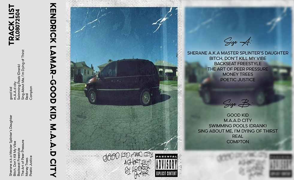 Kendrick Lamar – good kid, m.A.A.d city Fanmade Analog Cassette Tape | Hip Hop Rap Album Collectible | Classic Concept Album | Retro Music Gift