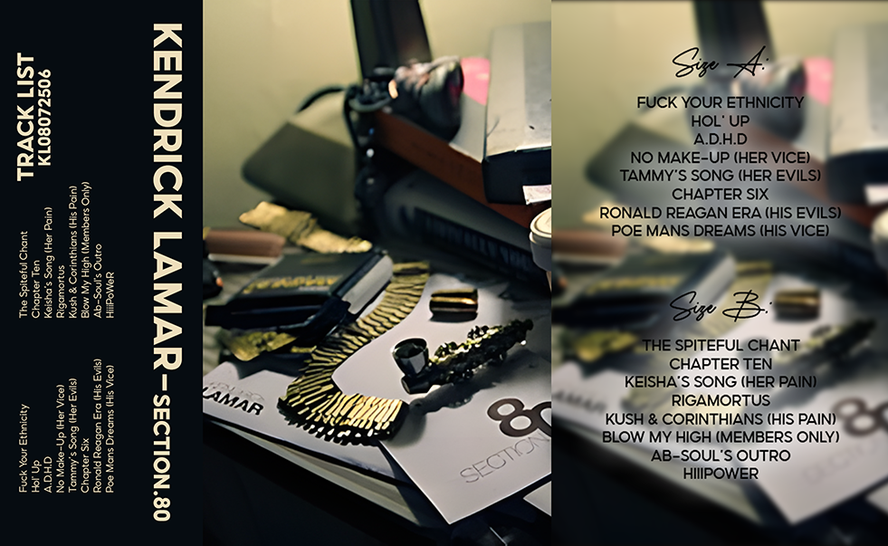 Kendrick Lamar – Section.80 Fanmade Analog Cassette Tape | Hip Hop Rap Album Collectible | Early Era Release | Retro Music Gift