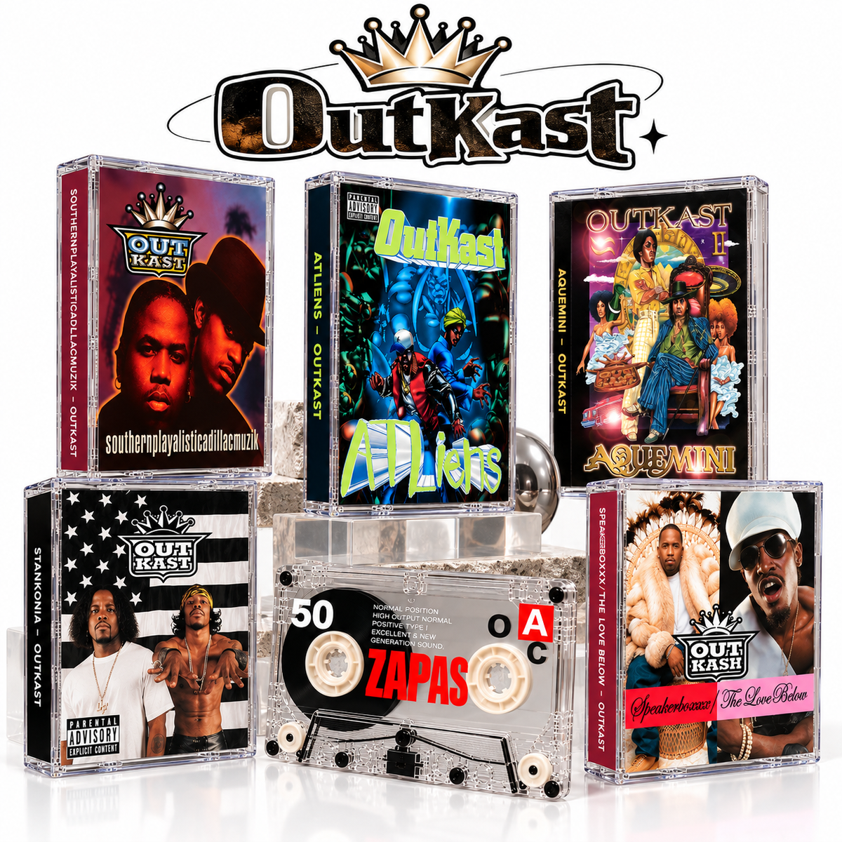 OutKast Vintage Cassette Tape Collection | ATLiens, Aquemini, Stankonia, Speakerboxxx/The Love Below & More