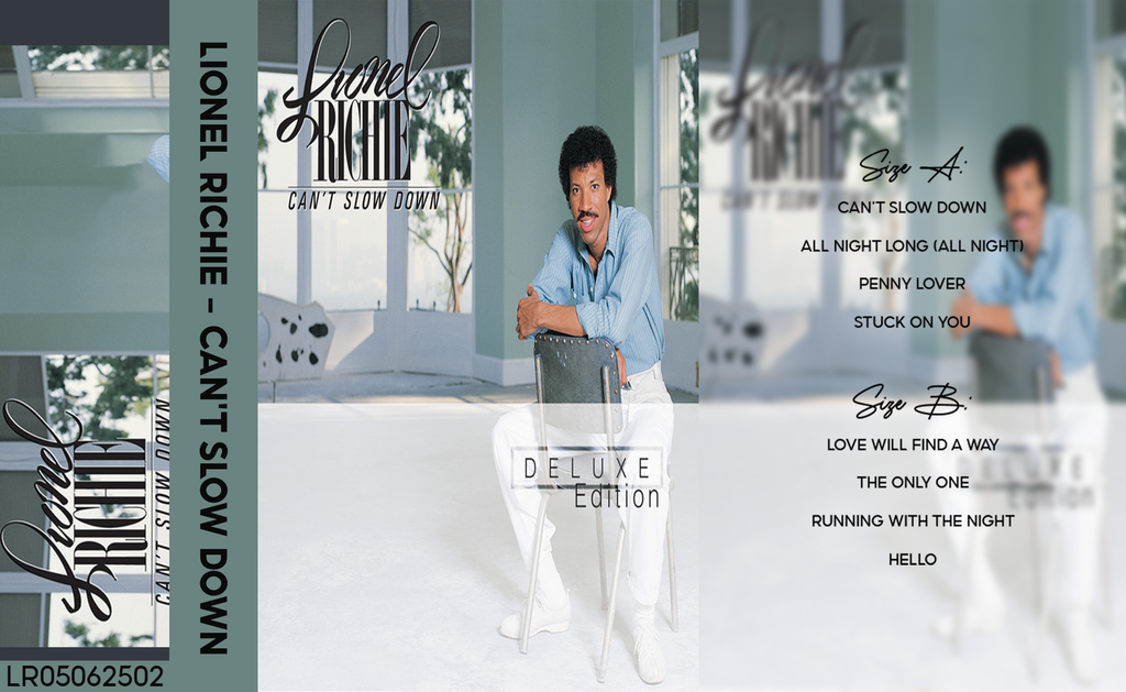 Lionel Richie – Can’t Slow Down Fanmade Analog Cassette Tape| Soul Pop R&B 80s Collectible