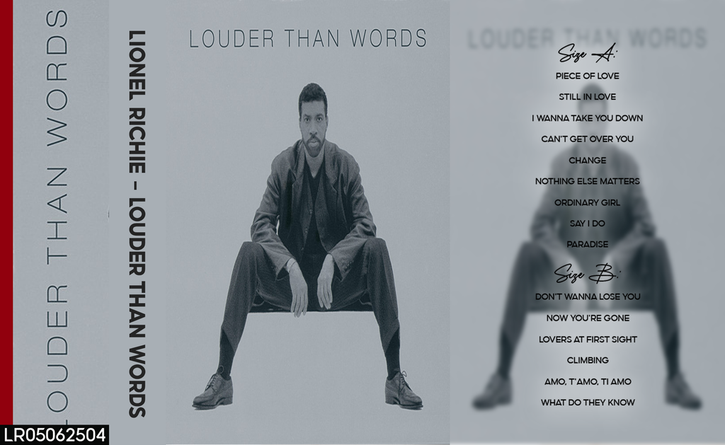 Lionel Richie – Louder Than Words Fanmade Analog Cassette Tape| Soul Pop R&B 90s Collectible