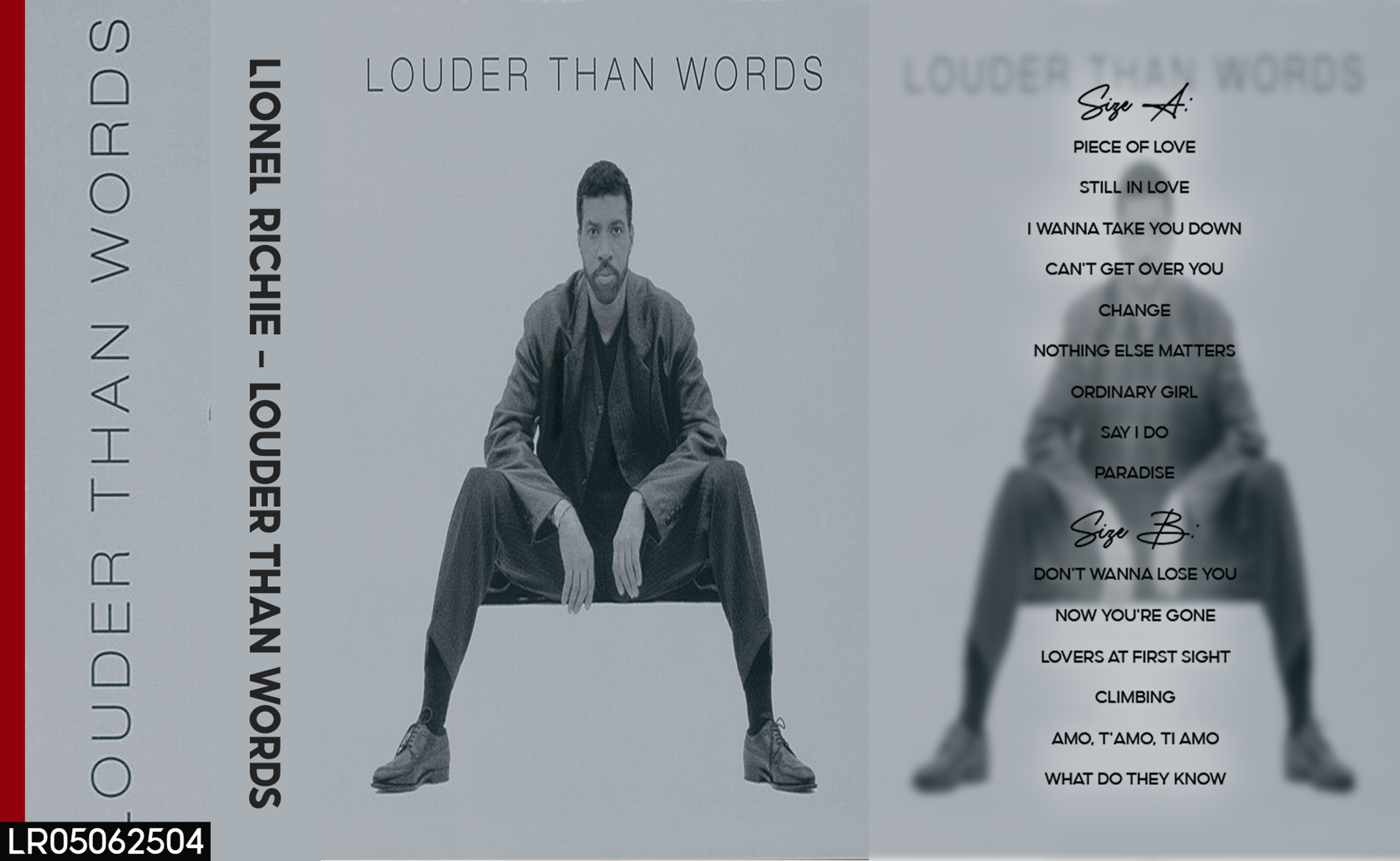 Lionel Richie – Louder Than Words Fanmade Analog Cassette Tape| Soul Pop R&B 90s Collectible