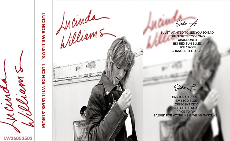 Lucinda Williams – Lucinda Williams Fanmade Analog Cassette Tape | Americana Folk Rock Vintage Cassette Collectible