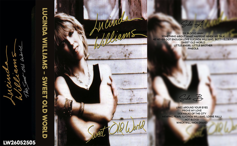 Lucinda Williams – Sweet Old World Fanmade Analog Cassette Tape | Americana Folk Rock Vintage Cassette Collectible