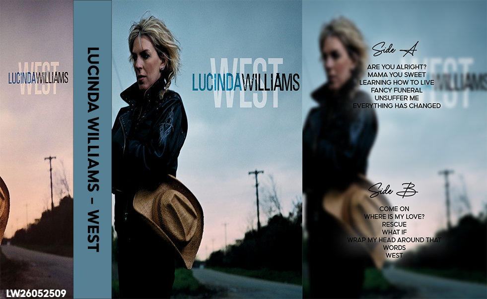 Lucinda Williams – West Fanmade Analog Cassette Tape | Americana Folk Rock Vintage Cassette Collectible