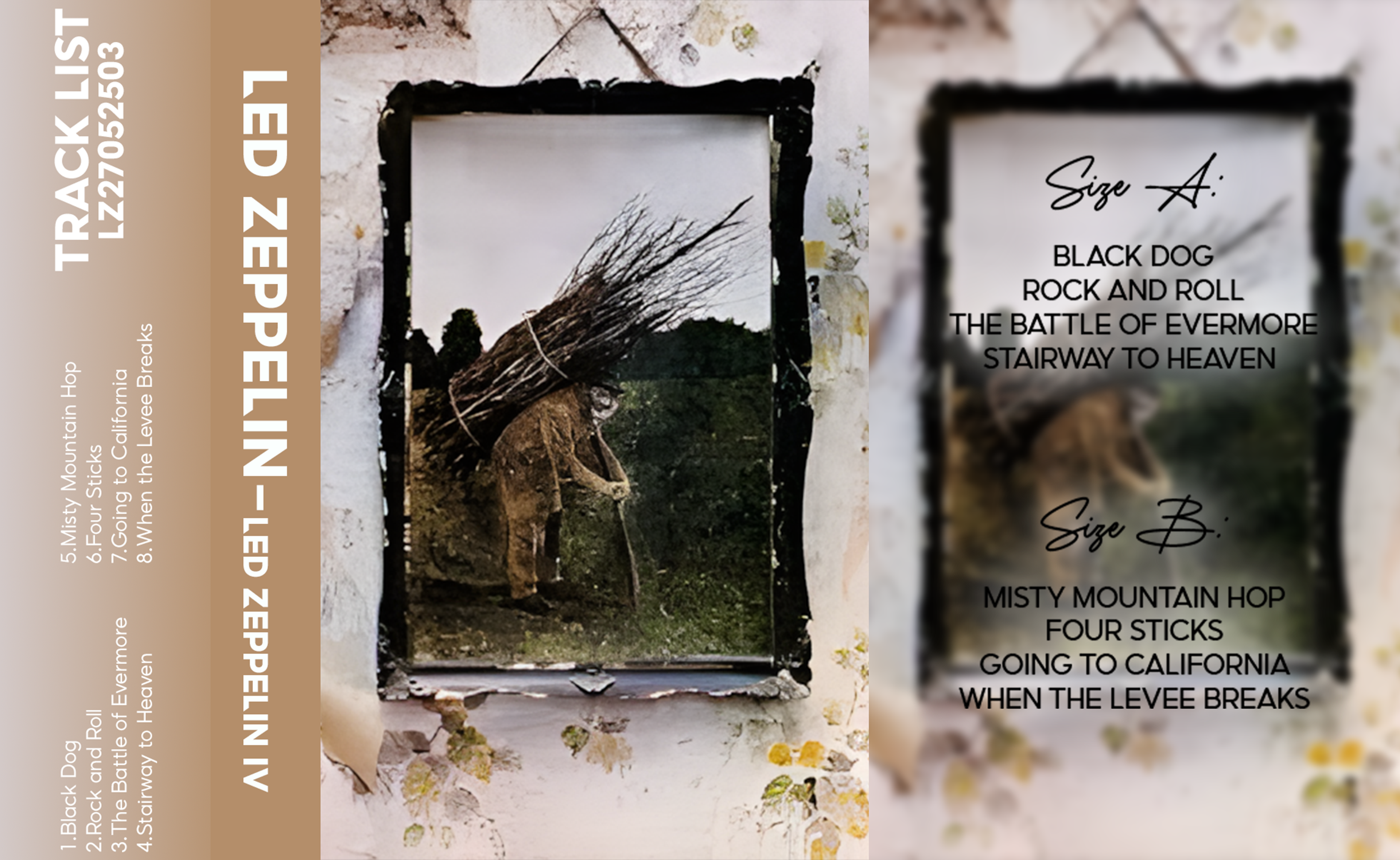 Led Zeppelin – Led Zeppelin IV Fanmade Analog Cassette Tape | 1971 Classic Rock Album | Retro Cassette Collectible
