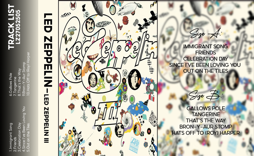 Led Zeppelin – Led Zeppelin III Fanmade Analog Cassette Tape | 1970 Classic Rock Album | Retro Cassette Collectible