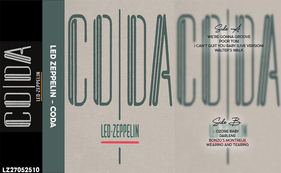 Led Zeppelin – Coda Fanmade Analog Cassette Tape | 1982 Classic Rock Compilation Album | Retro Cassette Collectible