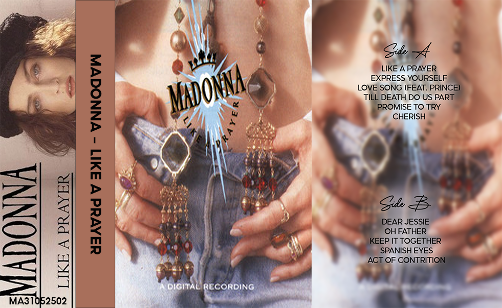 Madonna – Like a Prayer Fanmade Analog Cassette Tape | Pop Rock Vintage Cassette Collectible