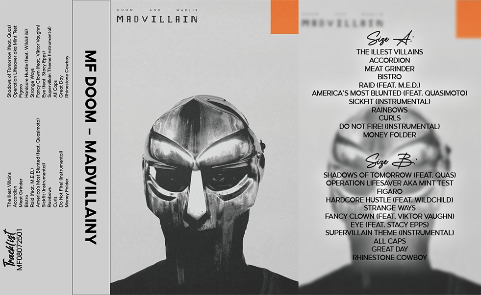 MF DOOM & Madlib – Madvillainy Fanmade Analog Cassette Tape | Underground Hip Hop Album Collectible | Alternative Rap Classic | Retro Music Gift