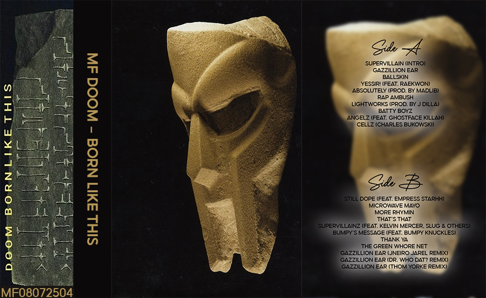 MF DOOM – Born Like This Fanmade Analog Cassette Tape | Underground Hip Hop Album Collectible | Alternative Rap Release | Retro Music Gift