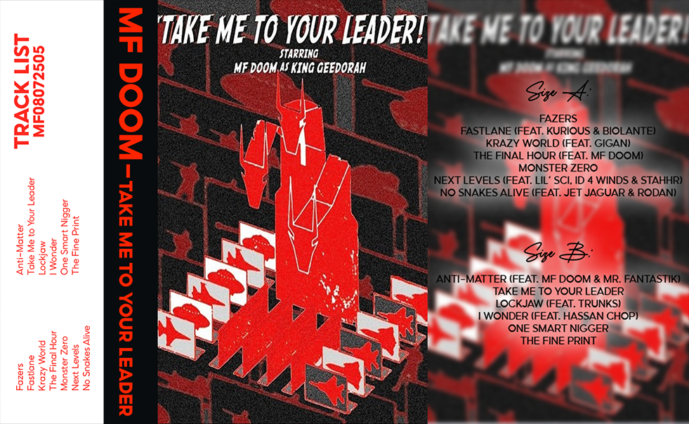 King Geedorah – Take Me To Your Leader Fanmade Analog Cassette Tape | Underground Hip Hop Album Collectible | Alternative Rap Classic | Retro Music Gift