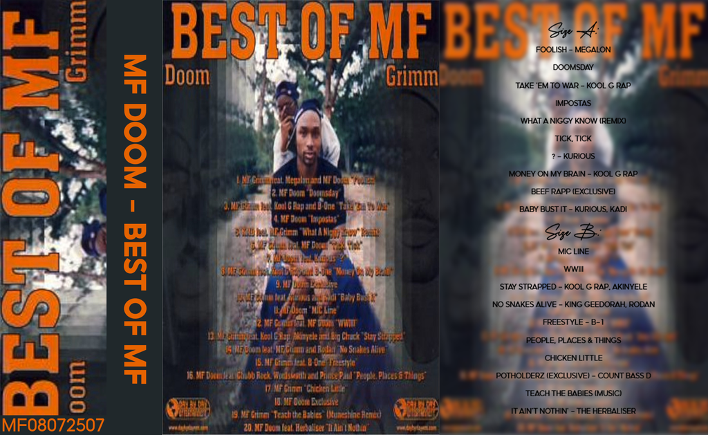 MF DOOM – Best Of MF DOOM Fanmade Analog Cassette Tape | Underground Hip Hop Greatest Hits Collection | Alternative Rap | Retro Music Gift
