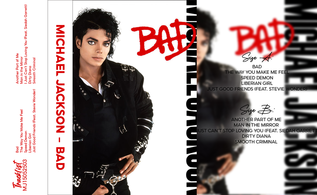 Michael Jackson – Bad Fanmade Analog Cassette Tape | 80s Pop Funk R&B Vintage Cassette Collectible