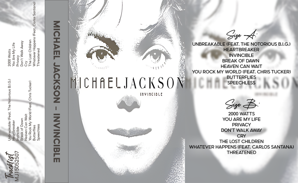 Michael Jackson – Invincible Fanmade Analog Cassette Tape | Pop R&B 2000s Vintage Cassette Collectible