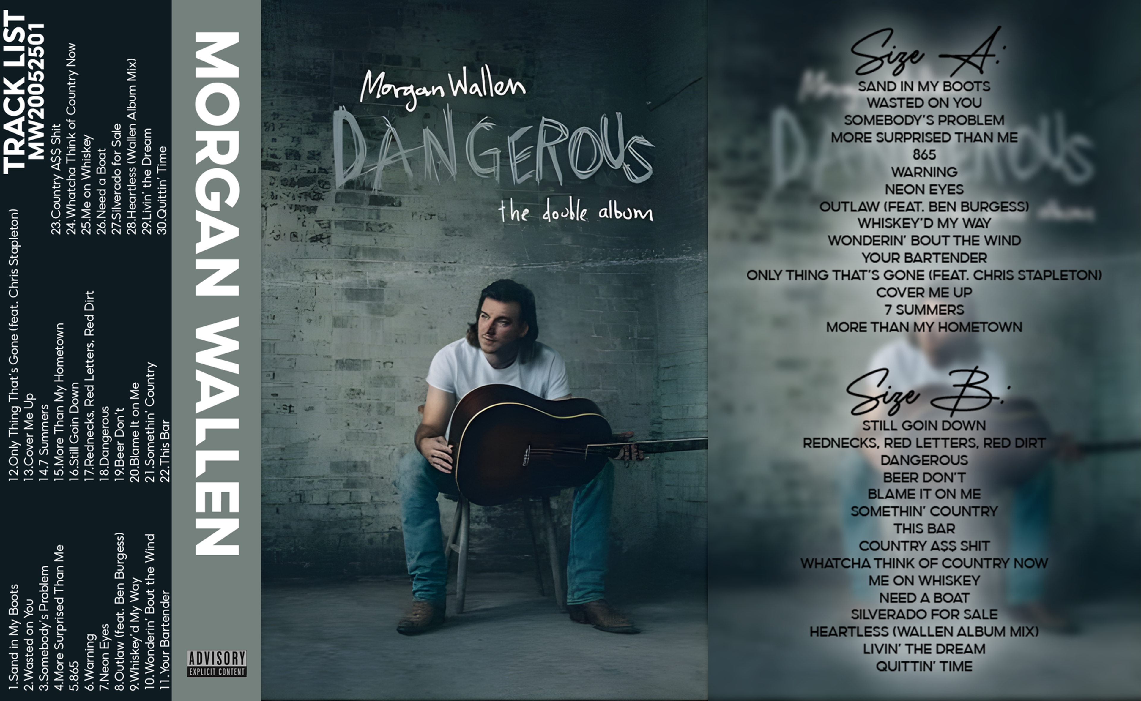 Morgan Wallen – Dangerous: The Double Album Fanmade Analog Cassette Tape | Country Pop Vintage Collectible