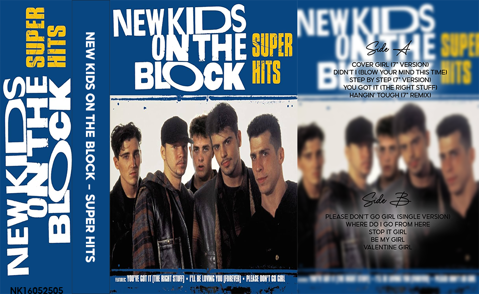 New Kids on the Block – Super Hits Fanmade Analog Cassette Tape | 80s Pop Boy Band Greatest Hits Vintage Collectible