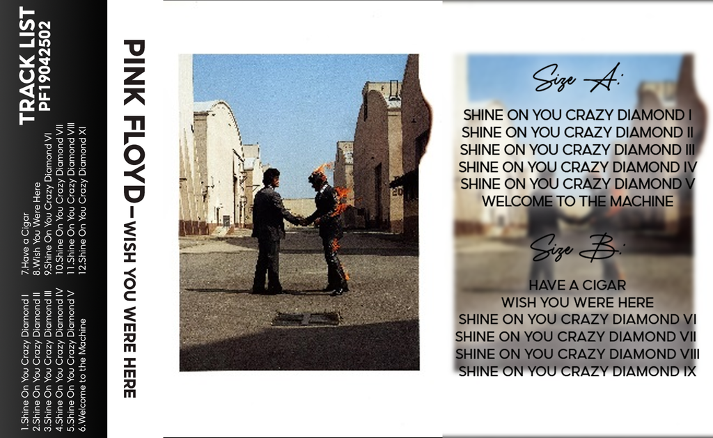 Pink Floyd – Wish You Were Here (1975) Fanmade Cassette Tape | Progressive Rock / Psychedelic Rock Analog Cassette | Retro Vintage Cassette Collector Edition