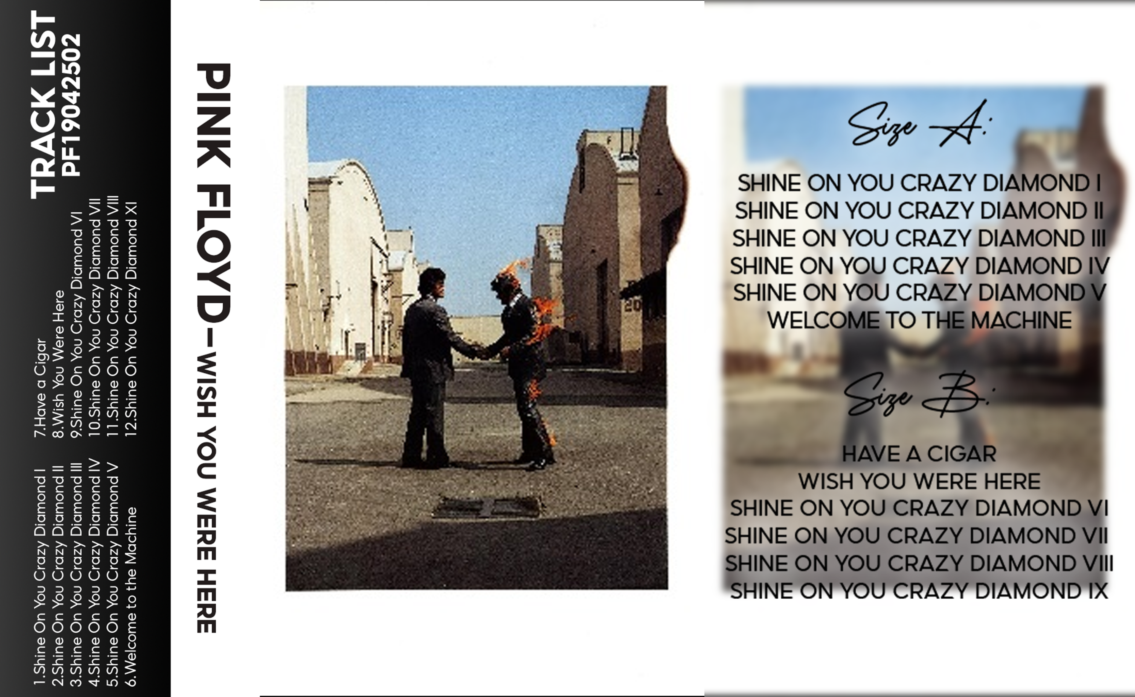 Pink Floyd – Wish You Were Here (1975) Fanmade Cassette Tape | Progressive Rock / Psychedelic Rock Analog Cassette | Retro Vintage Cassette Collector Edition