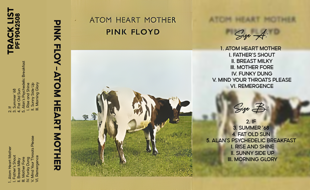 Pink Floyd – Atom Heart Mother (1970) Fanmade Analog Cassette Tape | Progressive Rock Vintage Cassette | Retro Music Collectible