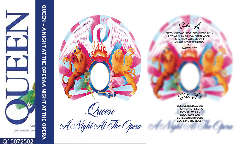 Queen – A Night at the Opera Fanmade Analog Cassette Tape | Classic Rock Album Collectible | Progressive Rock Masterpiece | Retro Music Gift